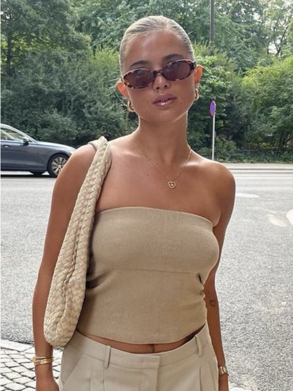 Djerf Avenue Toffee tube top